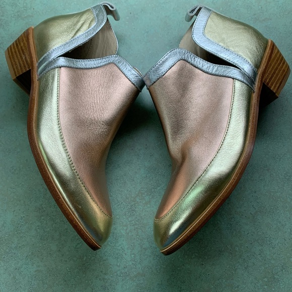 LuLaRoe Metallic Copper Leather Ankle Boots Size 7.5 - Picture 10 of 10
